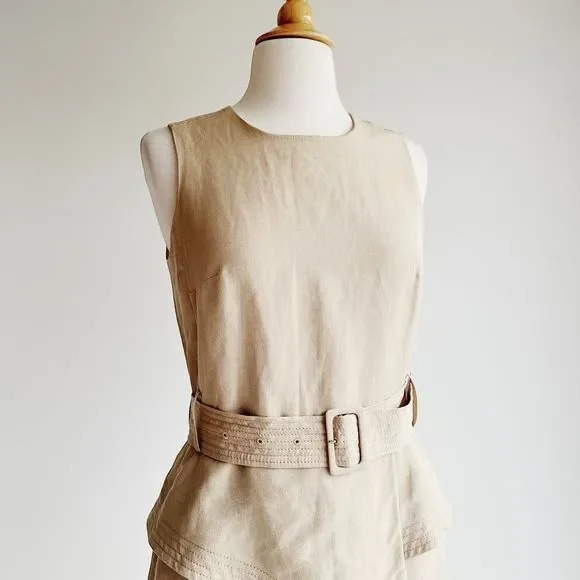 BANANA REPUBLIC | Linen Blend Peplum Utility Dress | Multiple Sizes - Picture 6 of 14